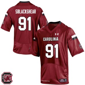 Men Shameik Blackshear Red University of South Carolina College Football #91 Jersey 179341-469