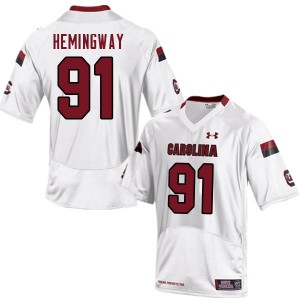 Men Tonka Hemingway White Gamecocks College Football #91 Jersey 604268-251