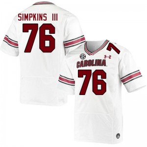 Men Torricelli Simpkins III White South Carolina Gamecocks College Football #76 Jersey 913716-130