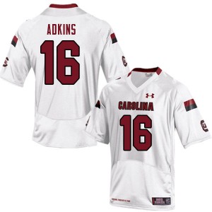 Men Trey Adkins White Gamecocks College Football #16 Jersey 407383-240