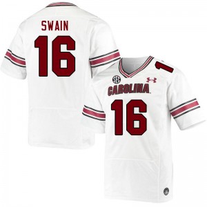 Men Vicari Swain White South Carolina Gamecocks College Football #16 Jersey 959101-275