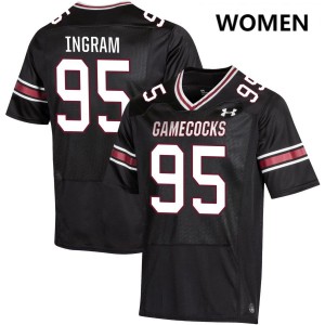 Women Christian Ingram Black University of South Carolina College Football #95 Jersey 230393-139