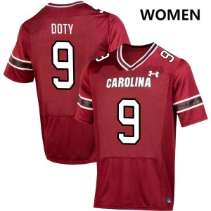 Women Luke Doty Garnet South Carolina College Football #9 Jersey 720731-432
