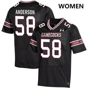 Women Markee Anderson Black South Carolina College Football #58 Jerseys 624070-640