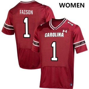 Women Rahsul Faison Garnet South Carolina Gamecocks College Football #1 Jersey 499584-656