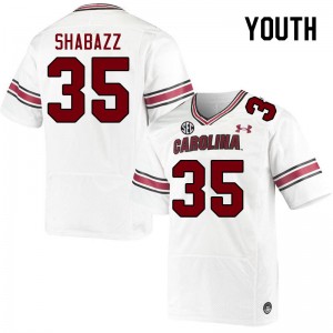 Youth Akhnaton Shabazz White University of South Carolina College Football #35 Jersey 463251-225