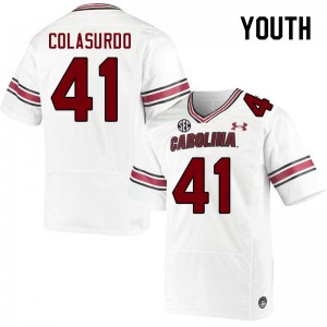 Youth Andrew Colasurdo White University of South Carolina College Football #41 Jersey 940304-112