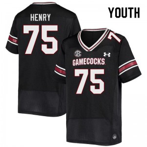 Youth Cason Henry Black Gamecocks College Football #75 Jersey 305991-187