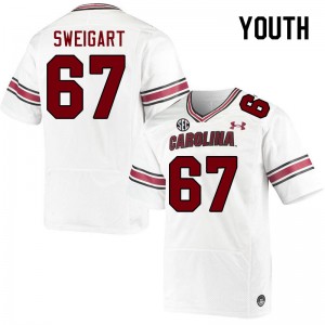 Youth Chase Sweigart White University of South Carolina College Football #67 Jersey 255144-430