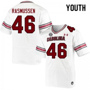 Youth Cole Rasmussen White Gamecocks College Football #46 Jersey 509750-238