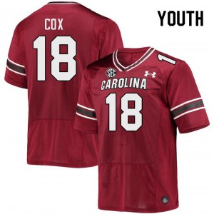 Youth Connor Cox Garnet South Carolina Gamecocks College Football #18 Jersey 113051-131