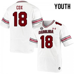 Youth Connor Cox White South Carolina Gamecocks College Football #18 Jersey 472140-310