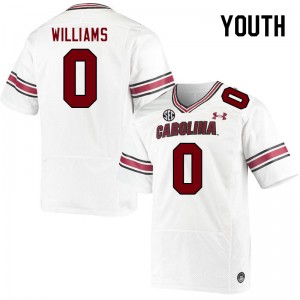 Youth Debo Williams White Gamecocks College Football #0 Jersey 493721-193