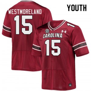 Youth Donovan Westmoreland Garnet South Carolina Gamecocks College Football #15 Jersey 363939-509