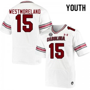 Youth Donovan Westmoreland White South Carolina Gamecocks College Football #15 Jersey 938567-354