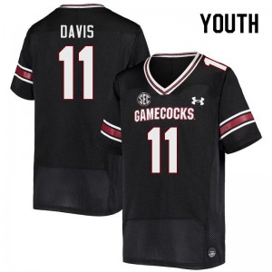 Youth Elijah Davis Black Gamecocks College Football #11 Jersey 561399-988