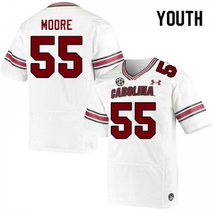 Youth Jakai Moore White University of South Carolina College Football #55 Jersey 660046-374