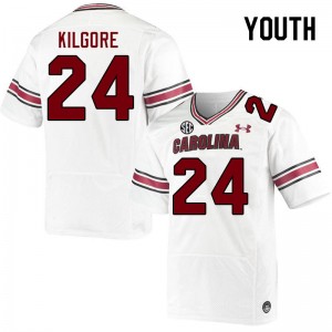 Youth Jalon Kilgore White University of South Carolina College Football #24 Jersey 717398-353