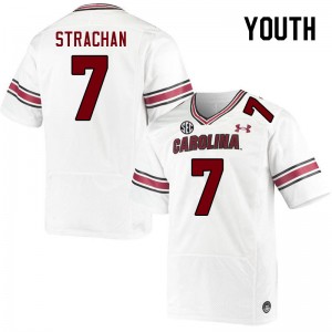 Youth Jordan Strachan White South Carolina Gamecocks College Football #7 Jersey 541330-316