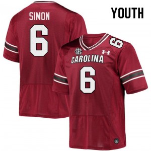 Youth Joshua Simon Garnet University of South Carolina College Football #6 Jersey 300201-174