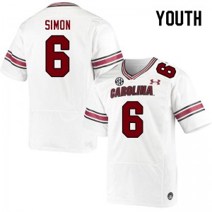 Youth Joshua Simon White South Carolina Gamecocks College Football #6 Jersey 405348-960