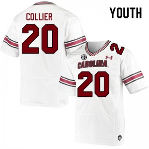 Youth Judge Collier White University of South Carolina College Football #20 Jersey 489988-825