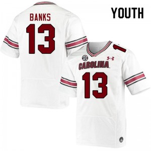 Youth Kajuan Banks White Gamecocks College Football #13 Jersey 132112-676