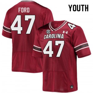 Youth King-Demenian Ford Garnet Gamecocks College Football #47 Jersey 809006-336