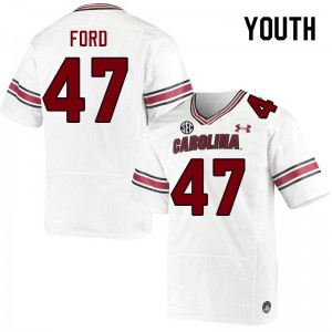 Youth King-Demenian Ford White South Carolina Gamecocks College Football #47 Jersey 733127-343