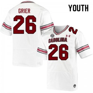 Youth Landon Grier White South Carolina Gamecocks College Football #26 Jersey 309654-291