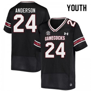 Youth Mario Anderson Black Gamecocks College Football #24 Jersey 559187-914
