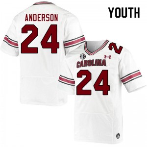 Youth Mario Anderson White South Carolina College Football #24 Jersey 547516-370