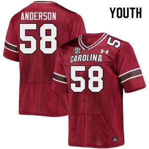 Youth Markee Anderson Garnet South Carolina College Football #58 Jersey 489390-539