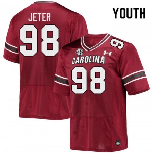 Youth Mitch Jeter Garnet University of South Carolina College Football #98 Jersey 320386-309