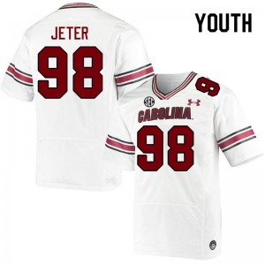Youth Mitch Jeter White University of South Carolina College Football #98 Jersey 848922-966
