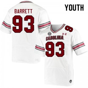 Youth Nick Barrett White University of South Carolina College Football #93 Jersey 791680-609