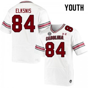 Youth Nick Elksnis White University of South Carolina College Football #84 Jersey 959766-491