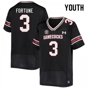 Youth O'Donnell Fortune Black Gamecocks College Football #3 Jersey 127322-695
