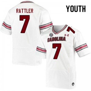 Youth Spencer Rattler White Gamecocks College Football #7 Jersey 808543-842