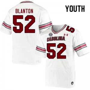 Youth Stone Blanton White University of South Carolina College Football #52 Jersey 573789-906