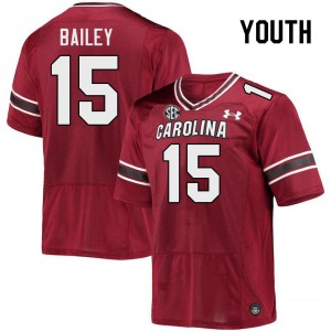 Youth Tanner Bailey Garnet University of South Carolina College Football #15 Jersey 362517-328