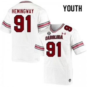 Youth Tonka Hemingway White University of South Carolina College Football #91 Jersey 101536-253