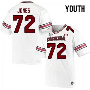 Youth Trai Jones White University of South Carolina College Football #72 Jersey 706458-285