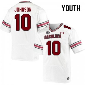 Youth Tyreek Johnson White University of South Carolina College Football #10 Jersey 905399-466