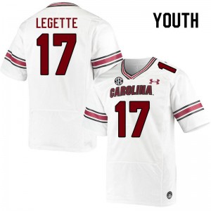 Youth Xavier Legette White University of South Carolina College Football #17 Jersey 180795-761