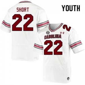Youth Zavier Short White South Carolina College Football #22 Jersey 821593-214