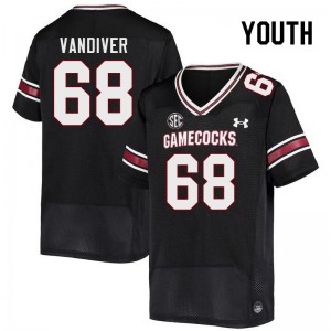 Youth Campbell Vandiver Black Gamecocks College Football #68 Jersey 707983-303