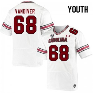 Youth Campbell Vandiver White University of South Carolina College Football #68 Jersey 696955-303
