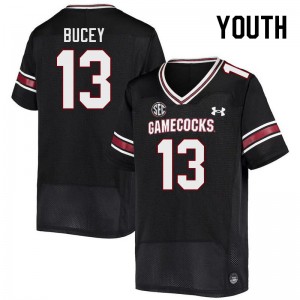 Youth David Bucey Black Gamecocks College Football #13 Jersey 337683-335