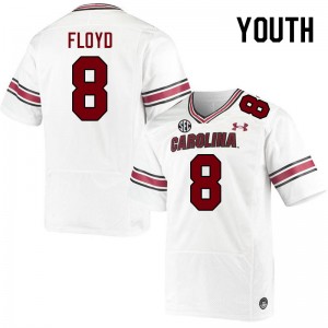 Youth Emory Floyd White South Carolina Gamecocks College Football #8 Jersey 235418-951